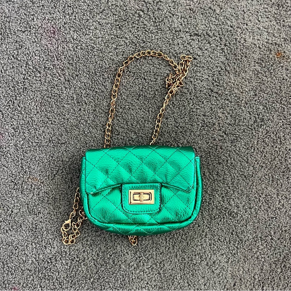 Emerald Quilted Chain Bag